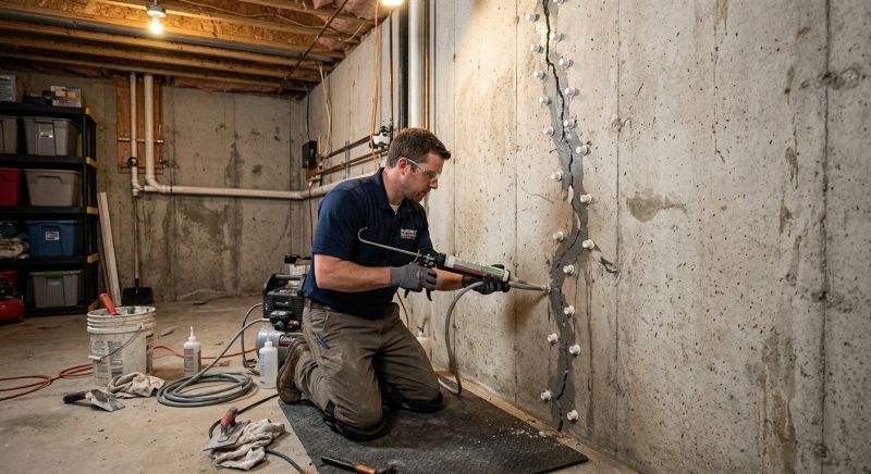 Basement Crack Repair in Morris County, NJ