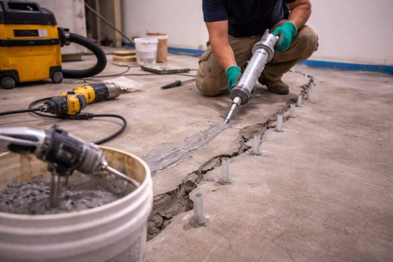 Cracked Basement Floor Repair in Morris County, NJ