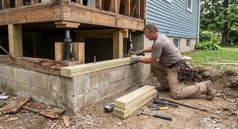 Sinking Foundation Repair in Bedminster, NJ